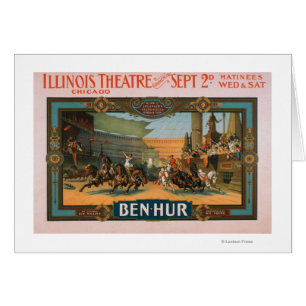 Cartão Ben-Hur no poster do teatro do Illinois de Chicago