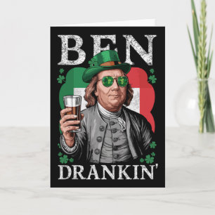 Cartão Ben Irlandês Bebendo Cerveja - Dia de São Patrício