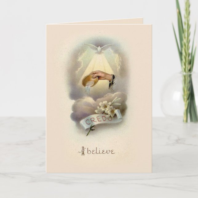 Cartão Bênção Batismal com Espírito Santo (Frente)