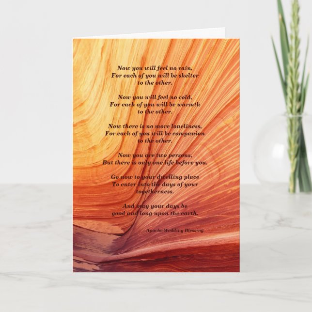Cartão Bênção de Apache de Casamento Sinta Sem Chuva Dent (Frente)