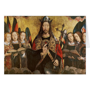 Cartão Bênção do cristo, painel central de um triptych