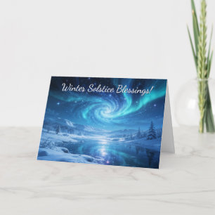 Cartão Bênção do Solstício de Inverno Noite de Yule Céu B