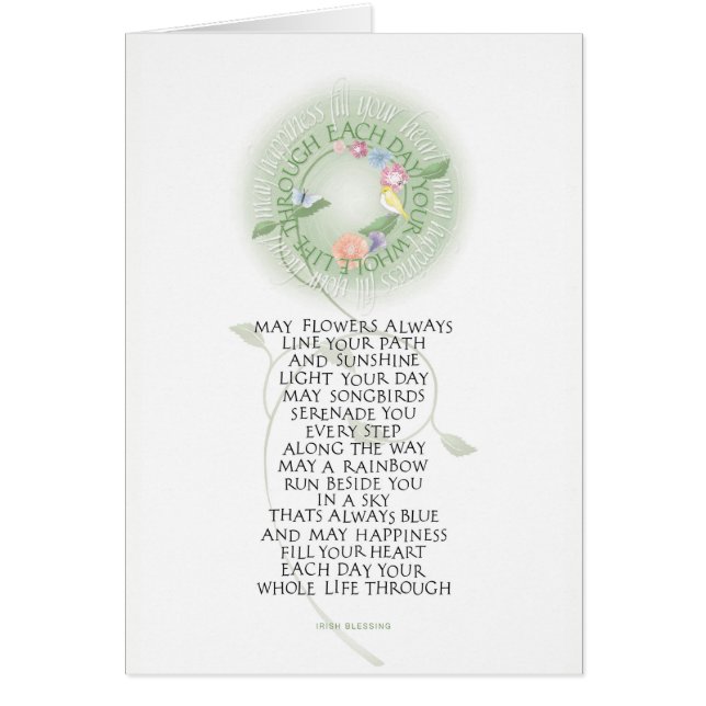Cartão Bênção irlandesa (Frente)
