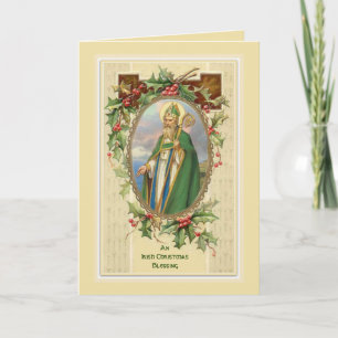Cartão Bênção Irlandesa do Natal de São Patrício Vintage