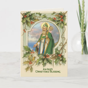 Cartão Bênção Irlandesa do Natal de São Patrício Vintage