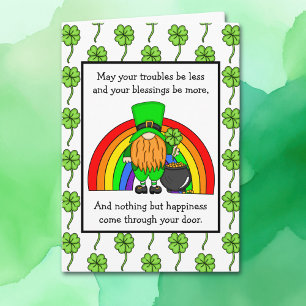 Cartão Bênção Irlandesa Feliz Dia de São Patrício Gno