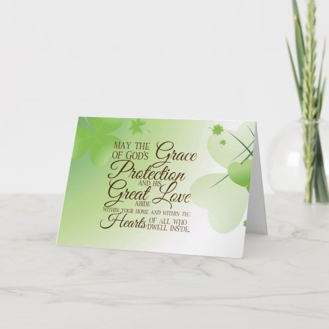 Cartão Bênção Irlandesa Que a Graça de Deus nos Proteja (Frente)