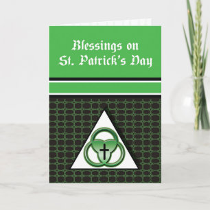 Cartão Bênção no Dia de Patrick, Santa Trindade, Verde
