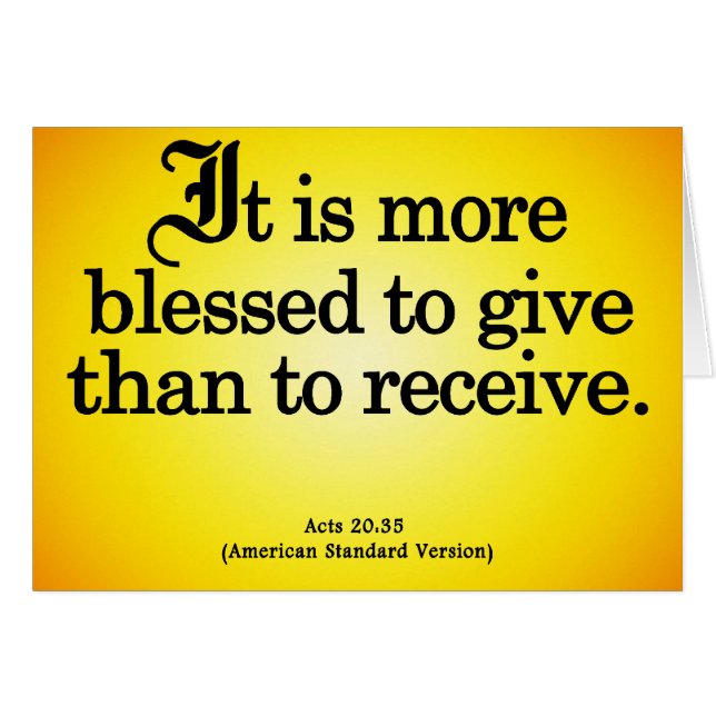 Cartão Bênção para dar a atos 20-35 (Frente horizontal)