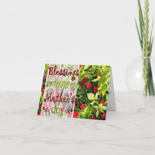 Cartão Bênçãos à mãe no Dia de as mães (Frente)