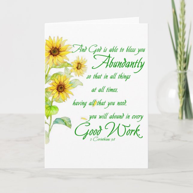 Cartão Bênçãos abundantes (Frente)