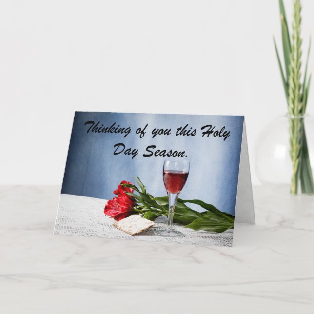 Cartão Bênçãos da Estação do Dia Sagrado. (Frente)