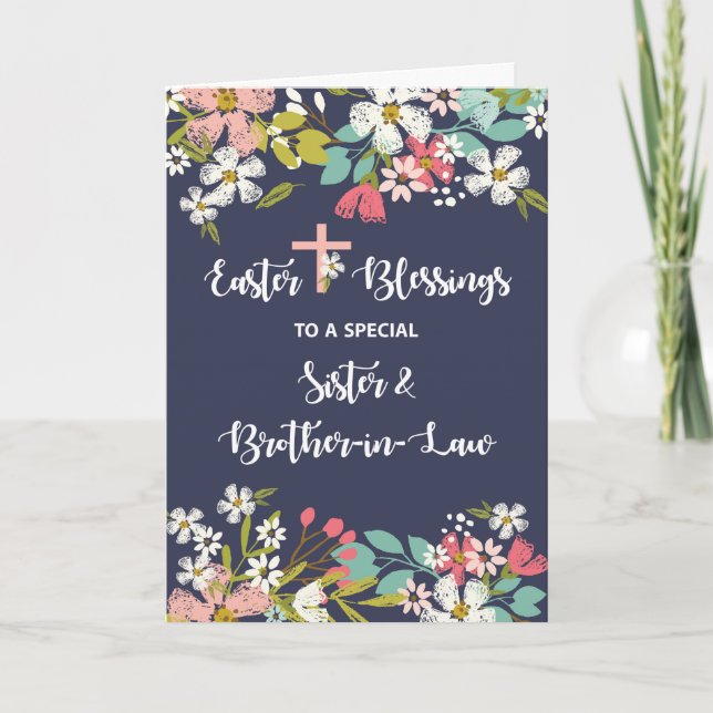 Cartão Bênçãos da Páscoa Irmã e cunhada da Risen (Frente)