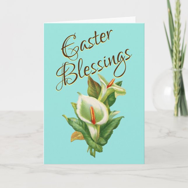 Cartão Bênçãos da Páscoa - Lírios da Páscoa (Frente)
