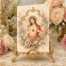 Bênçãos de Aniversário do Sagrado Coração Vintage