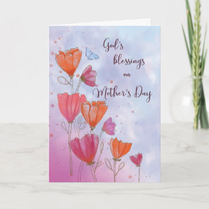 Cartão Bênçãos de Deus sobre o amor Dia de as mães co