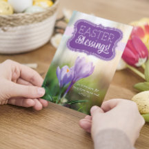 Bênçãos de felz pascoa com lírios e verso de Bíbli