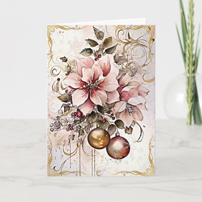 Cartão Bênçãos de Ouro espumante (Frente)