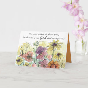 Cartão Bênçãos de Verão Jardim de Flores da Escritura de