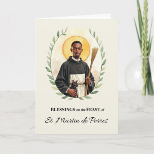 Cartão Bênçãos do Dia da Festa de São Martinho de Porres