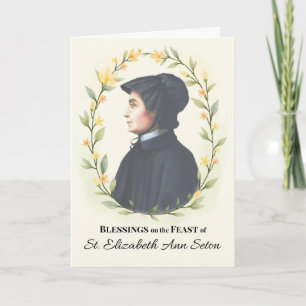 Cartão Bênçãos do Dia de São Elizabeth Ann Seton
