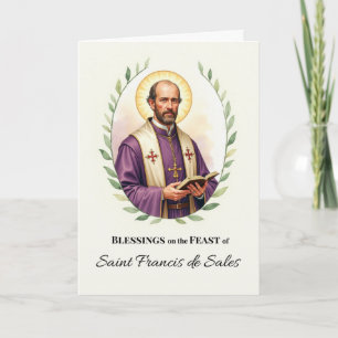 Cartão Bênçãos do Dia de São Francisco de Sales