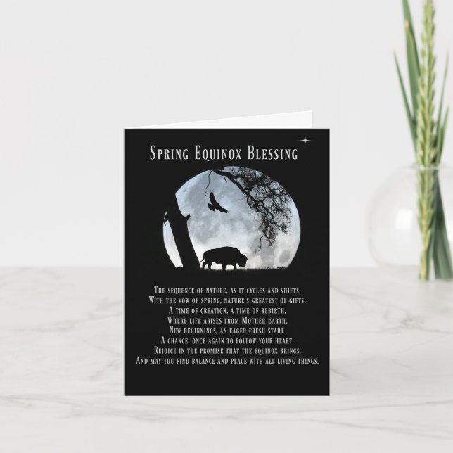 Cartão Bênçãos do Equinócio da Primavera Inspiradas nos N (Frente)