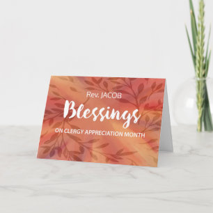 Cartão Bênçãos do Mês de Apreciação do Clero de Nome Pers