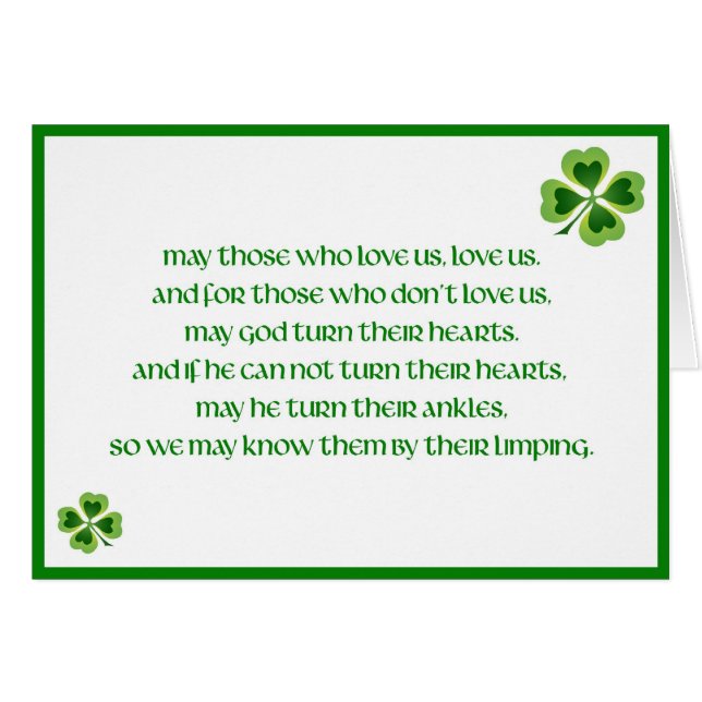 Cartão Bênçãos irlandesas (Frente Horizontal)
