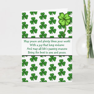 Cartão Bênçãos Irlandesas   Feliz Dia de São Patrício  