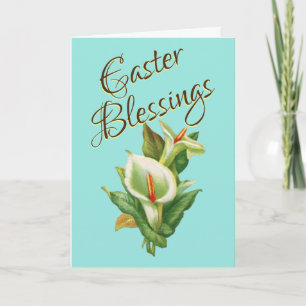 Cartão Bênçãos páscoas - Lírios Páscoas