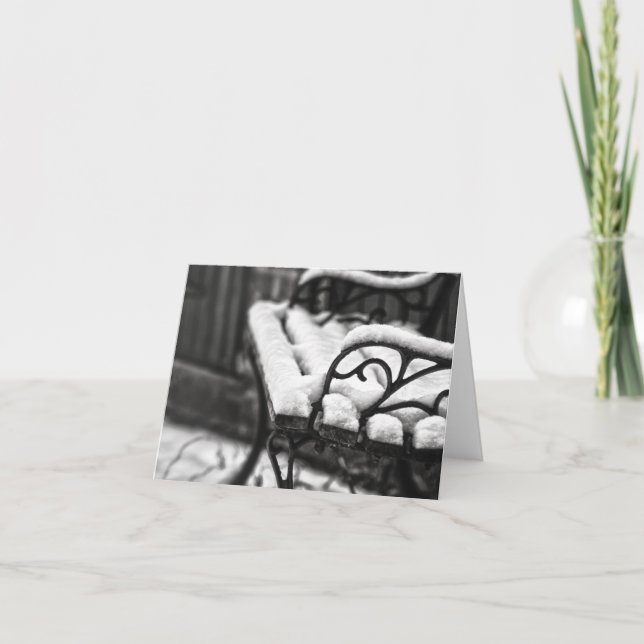 Cartão Bench in the Snow (Frente)