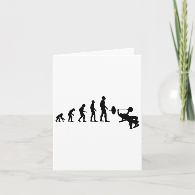 Cartão Bench Press Bodybuilding Funny Evolution Resistenc (Frente)