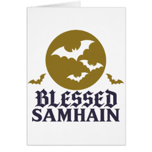 Cartão Benditas Bruxas do Ano Novo de Samhain Morcegos Lu