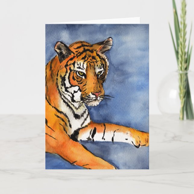 Cartão Bengal Tiger Art Greeting Card or Note Cards (Frente)