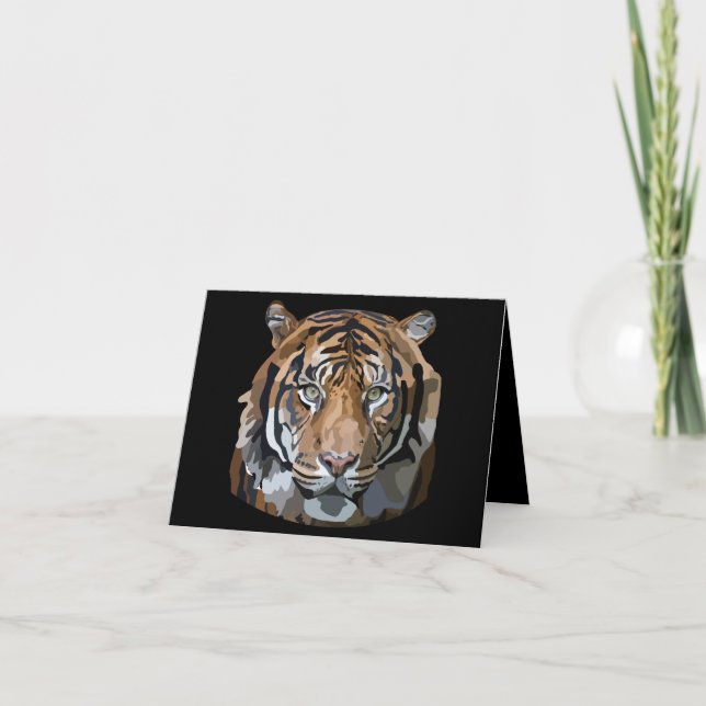 Cartão Bengal Tiger - Arte Digital Desenhada à Mão (Frente)