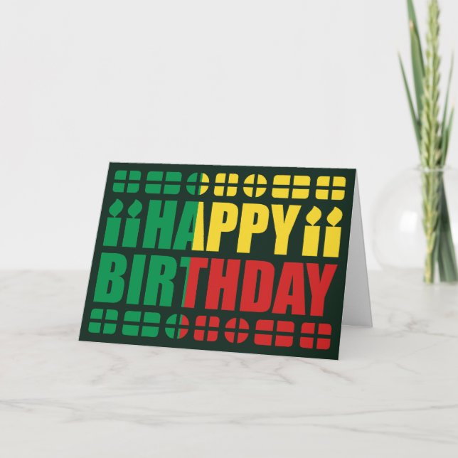 Cartão Benin Flag Birthday Card (Frente)