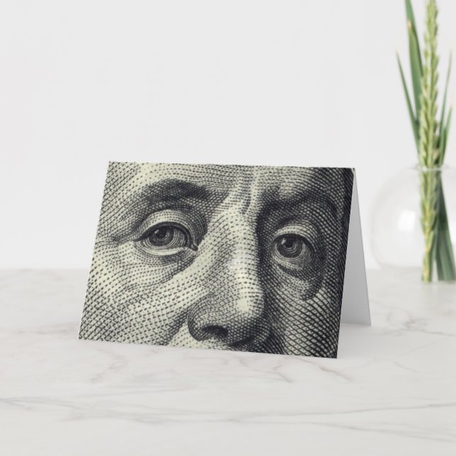 Cartão Benjamin Franklin Greeting Card (Money Inside) (Frente)