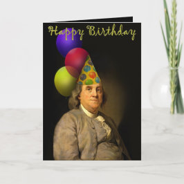 Cartão Benjamin Franklin Happy Birthday
