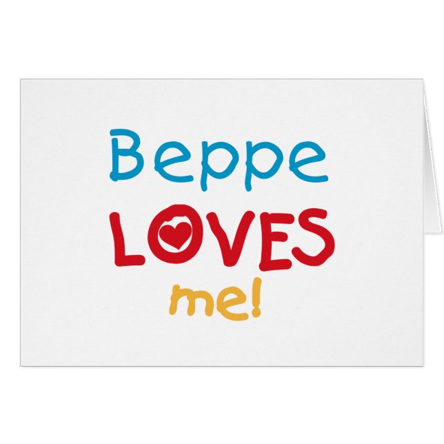 Cartão Beppe me ama T-shirts e presentes (Frente Horizontal)