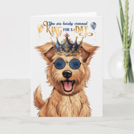 Cartão Berger Picard Dog King para o dia feliz aniversári