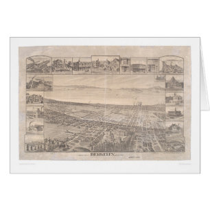Cartão Berkeley, mapa panorâmico 1891 do CA (0099A) -