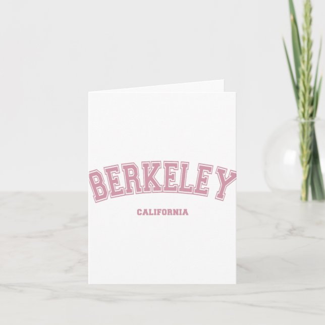 Cartão Berkeley Rosa Califórnia Ca Estilo Varsity Em Berk (Frente)