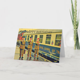 Cartão Berlin Military Train Birthday Card