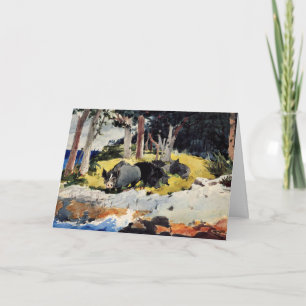 Cartão Bermudas Settlers, uma pintura de Winslow Homer,