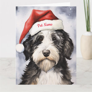 Cartão Bernedoodle Christmas Personalizado