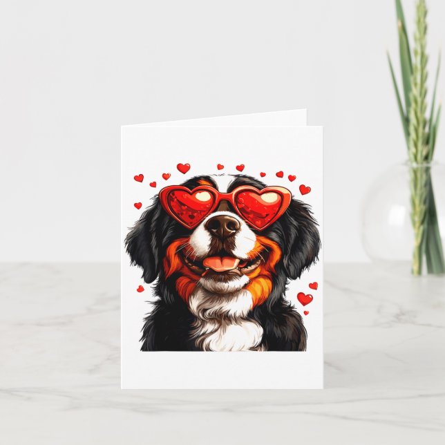 Cartão Bernese Mountain Cute Berner Dog Lover Valentines  (Frente)