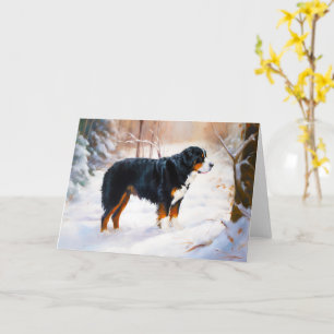 Cartão Bernese Mountain Deixe-o nevar no Natal