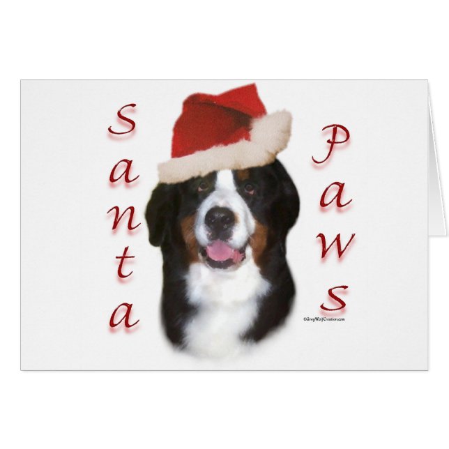 Cartão Bernese Mountain Dog - Papais noeis (Frente Horizontal)