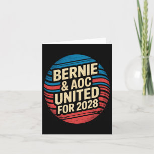 Cartão Bernie Sanders E Aoc 2028 Para A Campanha Presiden